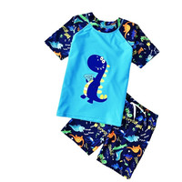 贝婴初（BEIYINGCHU）儿童泳衣男童女孩小中大童宝宝卡通分体游泳衣游泳裤套装泳装 粉色可爱兔三件套+泳镜 2XL（身高110-120厘米）