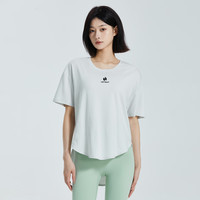 HOTSUIT短袖t恤女夏季冰丝透气速干瑜伽跑步运动上衣休闲T恤 空灵灰 S