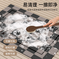 卫生间地垫硅藻泥速干软浴室进门口吸水防滑脚垫子洗手间厕所地毯 奶油风-线条艺术1
