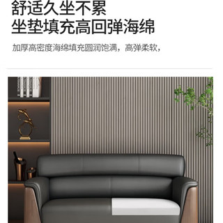 星都办公家具办公沙发茶几组合会客接待商务沙发西皮3+1+1+大小茶几 3+1+1+大小茶几（西皮）