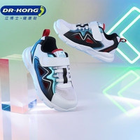 江博士（DR·KONG）国货童鞋魔术贴春秋网布舒适透气幼儿男女宝宝学步鞋运动凉鞋 白/黑 24 脚长约14.2-14.8