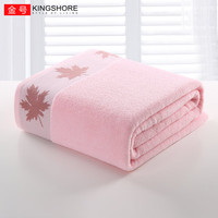 金号(KING SHORE)纯棉毛巾被 四季毛毯 全棉办公室居家盖毯 午休毯 红色 200*160cm 纯棉A类简约款红色