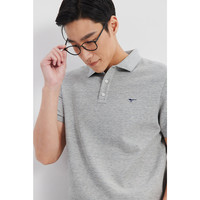 七匹狼翻领T恤男士夏季时尚休闲青年华夫格透气短款polo衫 170/88A/L 109(天蓝)