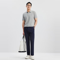 七匹狼翻领T恤男士夏季时尚休闲青年华夫格透气短款polo衫 160/80A/S 112(中蓝)