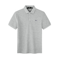 七匹狼翻领T恤男士夏季时尚休闲青年华夫格透气短款polo衫 180/96A/XXL 112(中蓝)