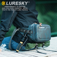 LURESKY户外高端硬壳防水路亚包多功能腰包单肩胸包背包机能渔具包斜挎包 深蓝色
