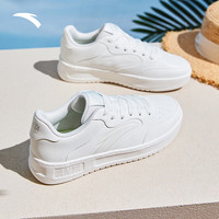 安踏轻松2丨经典简约低帮板鞋小白鞋女夏季厚底潮流运动休闲鞋女 纸莎白-3 36.5 (女6)