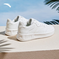 安踏轻松2丨经典简约低帮板鞋小白鞋女夏季厚底潮流运动休闲鞋女 纸莎白-3 36 (女5.5)