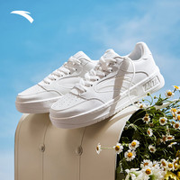 安踏轻松2丨经典简约低帮板鞋小白鞋女夏季厚底潮流运动休闲鞋女 纸莎白-3 38.5 (女7.5)