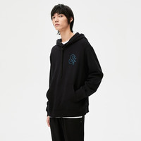 杰克·琼斯（JACK&JONES）冬季百搭潮抽绳连帽胸前字母刺绣长袖宽松加绒卫衣男装223133050 黑色PURE BLACK L