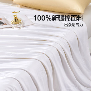 富安娜 FUANNA蚕丝被100%蚕丝空调被全棉夏凉被芯子双人夏薄被子3.2斤203×229cm 100%蚕丝-天然纯棉 双人被1.5/1.8米(被芯203*229cm)
