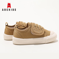 ABC KIDS儿童学步鞋2025春季幼儿园春夏轻便舒适男女童帆布板鞋 黄褐色 23 码内长14.3CM/脚长13.8CM