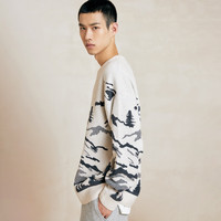 杰克·琼斯(JACK&JONES)男装秋季字母潮流百搭上衣雪尼尔亲肤宽松舒适针织衫男毛衣男 A00 灰白色 3XL 195