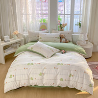 途波列A类小竺棉有氧提花四件套活性亲肤轻柔被套床单床品四件套 翠竹熊猫