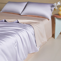 熙乐A类天丝夏被莱赛尔空调被 风信紫+蜜汁粉 200X230cm单夏被