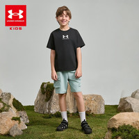 安德玛（Under Armour）男女童户外通勤速干印花圆领短T童装短上衣252320305 黑色  140 