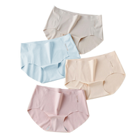 浪莎内裤女冰丝一片式中高腰三角短裤纯棉抑菌底裆薄款透气女士内裤