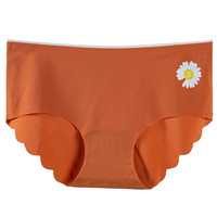 浪莎薄款裤头女士夏季冰丝无痕3条速干一片式底裤三角女士内裤 灰蓝+焦糖+浅绿 - 3条