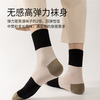 一宅一物【3S级】春夏季袜子男士弹力棉色块纯棉袜高弹柔软7A抗菌消臭5双