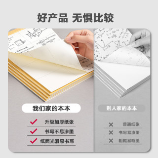 得力分区草稿本草稿纸B5加厚数学16k空白小初中生护眼a4高中生考研稿纸大本子简约白纸