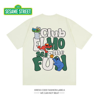 SESAME STREET短袖t恤纯棉圆领宽松凉感2025休闲男士运动潮流Y403杏色L L (130-140斤)