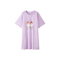 【5A抗菌】三福睡裙女生夏季印花柔软可爱宽松圆领家居服睡衣