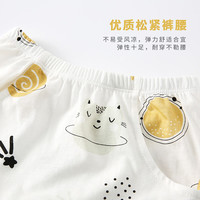 舒贝怡2件装儿童裤子夏装女童男童七分裤宝宝大PP裤夏季婴儿裤子 星空漫游满印黄+黄 80 cm(12-18个月)