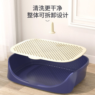 狗狗厕所中型小型犬自动便盆尿盆清理用品大全尿盘防踩屎宠物 加厚复古蓝小号【标配】