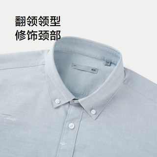 【牛津纺】HLA/海澜之家轻商务纯棉短袖休闲衬衫25春夏新衬衣男装