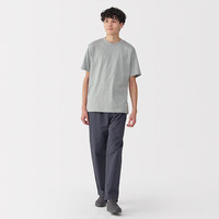 無印良品 MUJI（無印良品 ）男式 天竺织 圆领短袖T恤 男士打底衫男款 25年夏季 灰色 L (175/100A)
