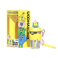 UOOHA塑料杯海岛 水杯情侣儿童夏季外出便携吸管杯子 送女生 生日礼物