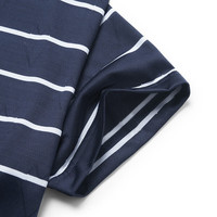 七匹狼短袖T恤男夏季薄款桑蚕丝商务polo保罗衫冰感翻领短t男装打底衫 102(深蓝)-2705 4XL (190)