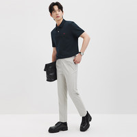 七匹狼短袖T恤夏季男大眼珠净色多彩POLO亲肤舒适通勤休闲多色上衣 101(藏青) 4XL 190/104A