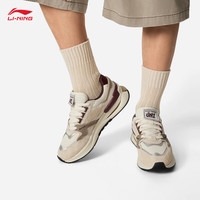 李宁 LI-NING【肖战同款】001 初心 V2丨beng轻弹科技男子轻量高回弹休闲鞋 沙丘卡其/米白色-1 43
