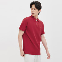 七匹狼短袖T恤夏季男大眼珠净色多彩POLO亲肤舒适通勤休闲多色上衣 402(大红) 4XL 190/104A