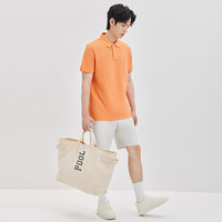 七匹狼短袖T恤夏季男大眼珠净色多彩POLO亲肤舒适通勤休闲多色上衣 610(浅橙) XL 175/92A