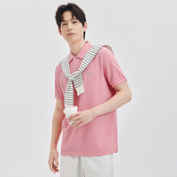 七匹狼短袖T恤夏季男大眼珠净色多彩POLO亲肤舒适通勤休闲多色上衣 410(菲红) 2XL 180/96A