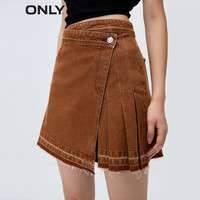 ONLY休闲A字高腰短款牛仔百褶裙半身裙女|123337007 E10  TOFFEE S (160) SR 160/64A/SR