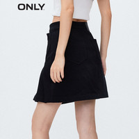 ONLY休闲A字高腰短款牛仔百褶裙半身裙女|123337007 J19 黑牛仔BLACK DENIM XL (175) XLR 175/76A/XLR