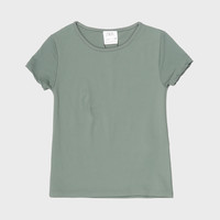 ZARA【柔滑亲肤】儿童舒适极简风纯色弹力圆领短袖T恤衫