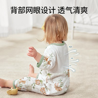 欧孕婴儿衣服夏季薄款男女宝宝连体衣空调服睡衣网眼竹棉哈衣爬服