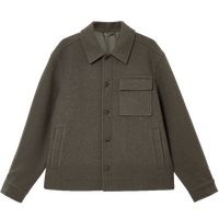 杰克·琼斯（JACK&JONES）男装春秋舒适面料基础百搭胸前按扣贴袋尖领毛呢大衣男224427006  常规