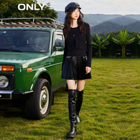 ONLY时尚百搭修身短款V领开衫针织衫女|123124020 H1Z黑色 XS (155) 76A