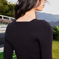 ONLY时尚百搭修身短款V领开衫针织衫女|123124020 F40浮潜蓝 XL (175) 92A