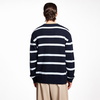 杰克·琼斯(JACK&JONES)男装秋季衣身条纹撞色潮流百搭舒适罗纹圆领毛针织衫男224324030 藏蓝E39 常规 藏蓝E39 L 180