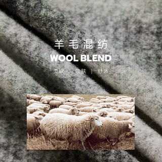 杰克·琼斯（JACK&JONES）男装春秋logo刺绣格纹织花设计宽松翻领毛呢大衣外套224427022 E04军绿色 L 180