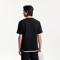 杰克·琼斯（JACK&JONES）25年男装短袖t恤男士夏季【凉感速干零压】潮流开叉户外运动半袖 S03黑色 常规 2XL