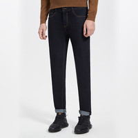 七匹狼牛仔裤男春季时尚百搭男士商务长裤简约纯色宽松显瘦裤子男士裤装 101(藏青) 31