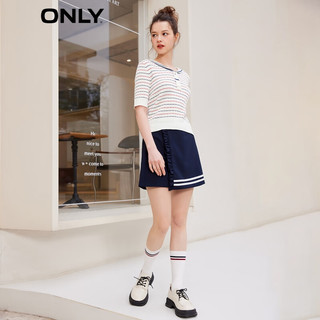 ONLY时尚潮流海军领短款短袖针织衫女|123124013