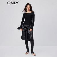 ONLY秋冬时尚百搭显瘦修身拼色长袖针织衫女|123424017 E39 俊黑色BLACK BEAUTY XS 155/76A 155/76A/XS